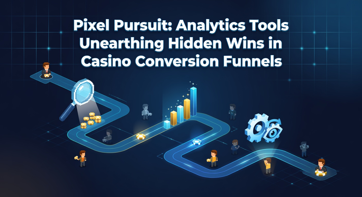 Digital dashboard displaying casino conversion funnel analytics with pixel tracking visualizations, highlighting drop-off points and optimization opportunities
