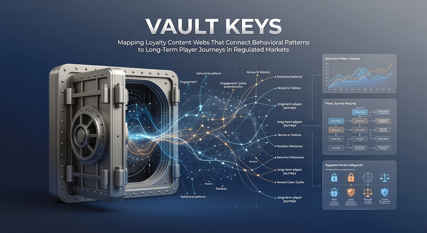 Illustration of vault keys unlocking loyalty webs and behavioral data patterns in iGaming platforms